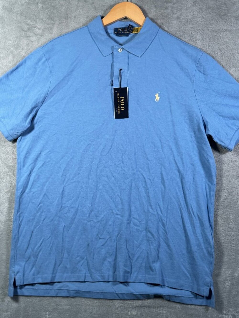Polo Ralph Lauren Shirt Mens L Blue Classic Fit Short Sleeve Cotton Soft $118